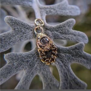 New High Noon Handmade charm in yellow gold w salt and pepper diamond 🖤🩶🖤🩶